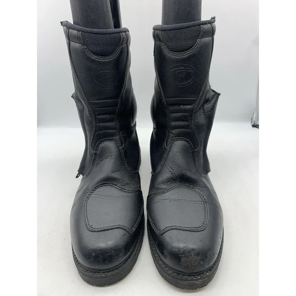 Sidi Motorcyle Boots Men SZ US 11.5 EU 46 Black Leather Side Zip Riding Touring